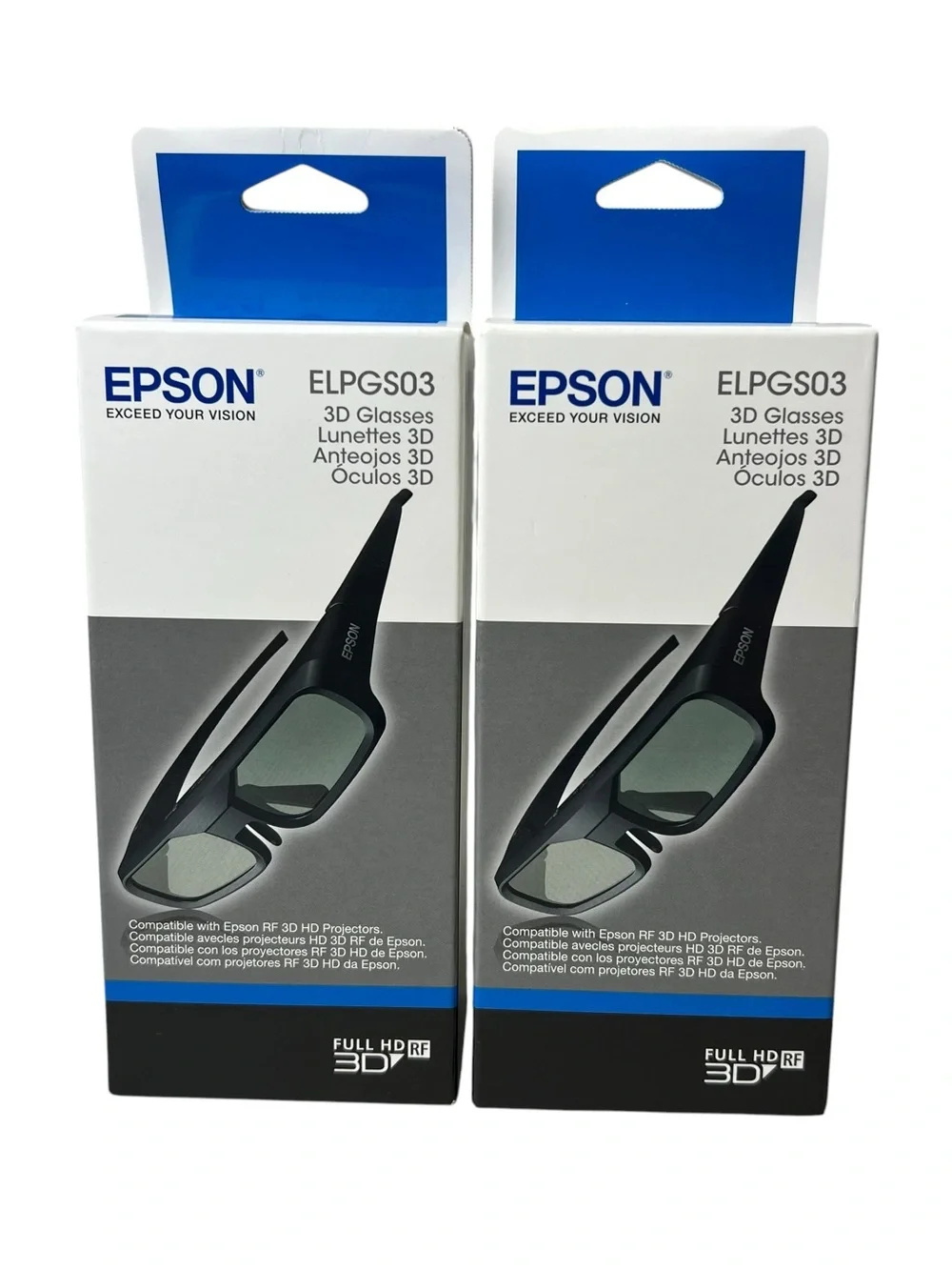 EPSON ELPGS03 3D NIB Glasses - Black Bundle of 2